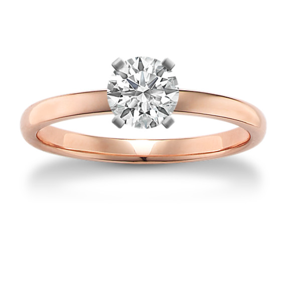 Classic Engagement Ring in 14k Rose Gold with Brilliant Round Diamond