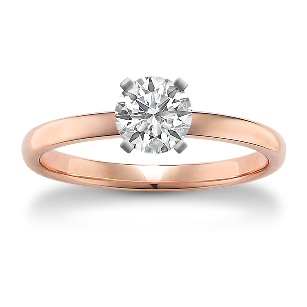 0.48 ct. Natural Diamond Engagement Ring in Rose Gold