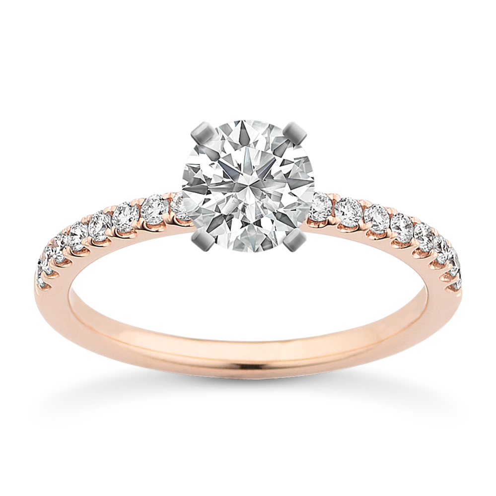 0.59 ct. Natural Diamond Engagement Ring in Rose Gold