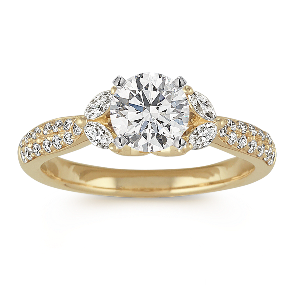 Classic Pave-Set Diamond Engagement Ring