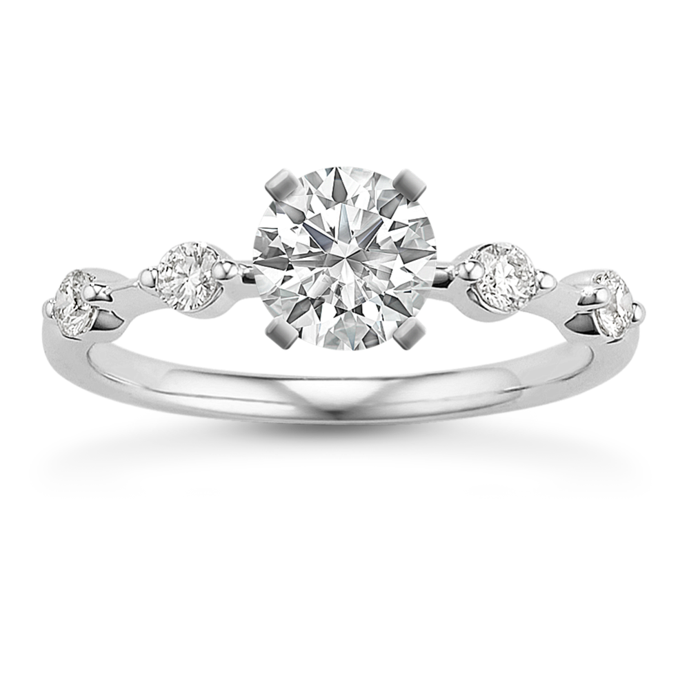 0.53 ct. Natural Diamond Engagement Ring in White Gold