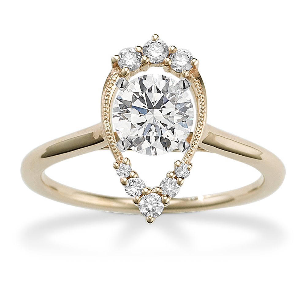 Lucienne Halo Engagement Ring (Pear)