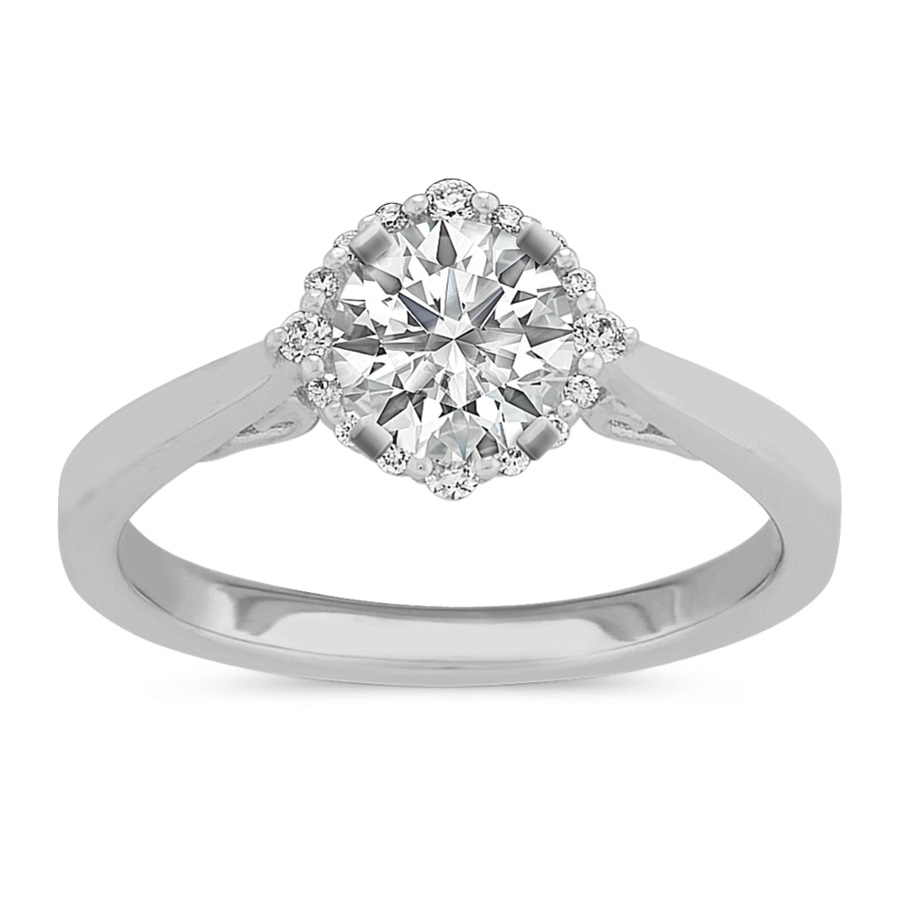 0.54 ct. Natural Diamond Engagement Ring in White Gold