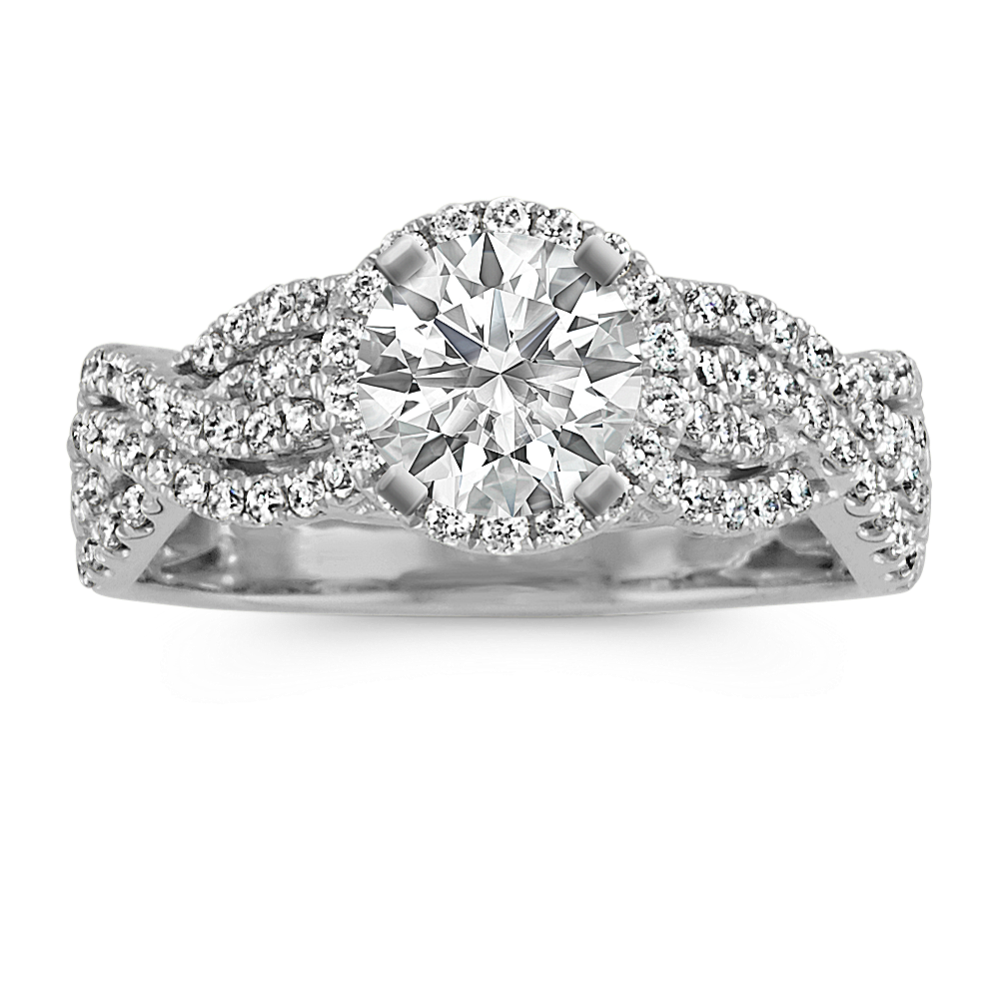 Double Diamond Infinity Halo Engagement Ring