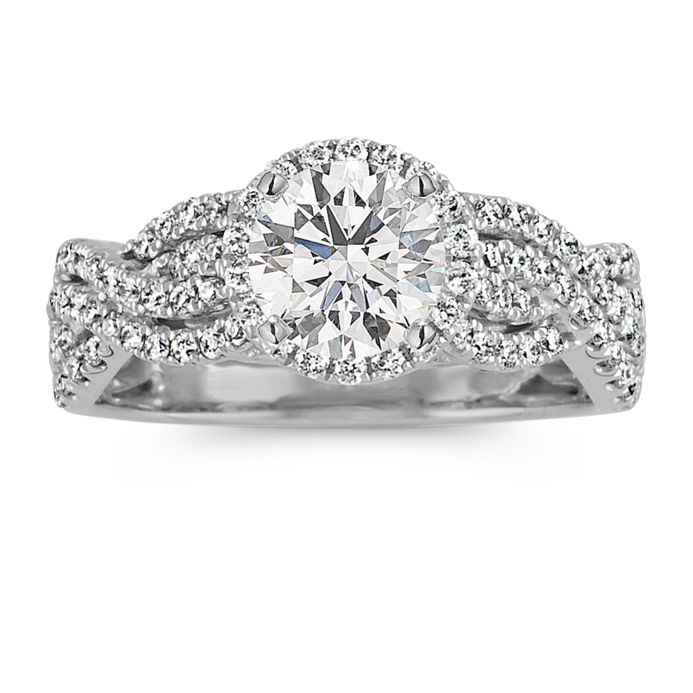 Double Diamond Infinity Halo Engagement Ring