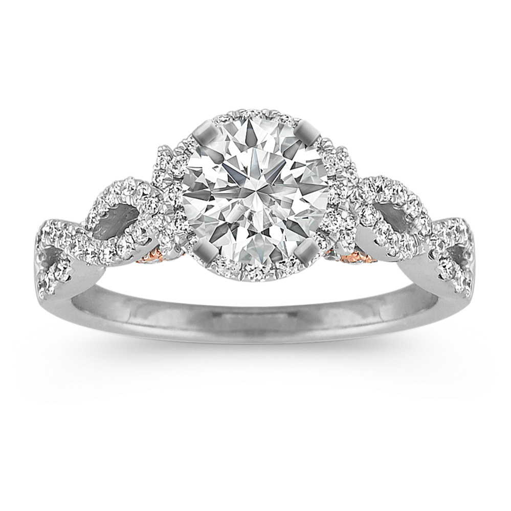 Infinity halo diamond engagement ring cheap