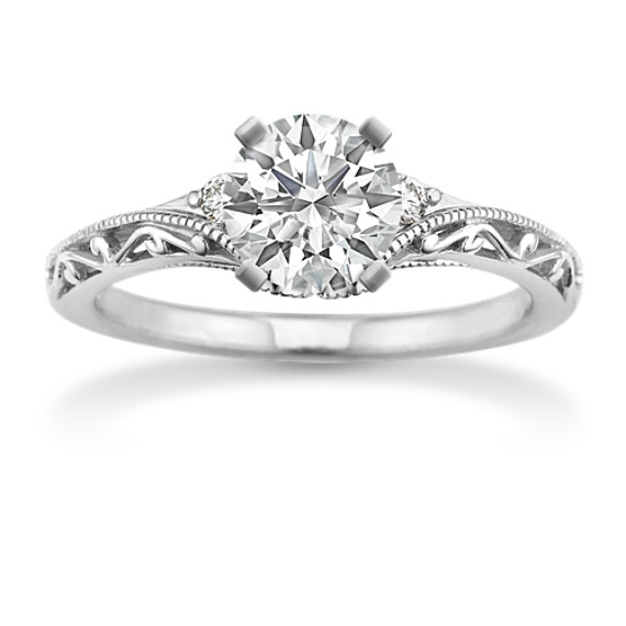 Vintage Diamond Engagement Ring with Filigree Detail