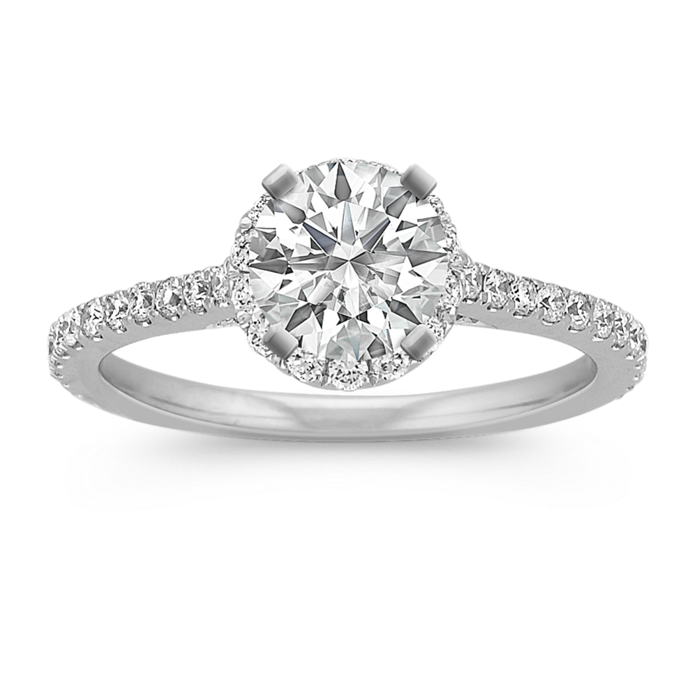 Ella Halo Engagement Ring for 0.75 ct Round