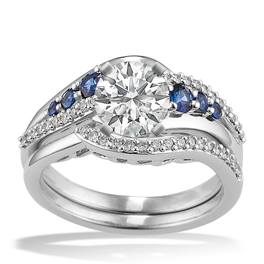 Sapphire wedding set on sale