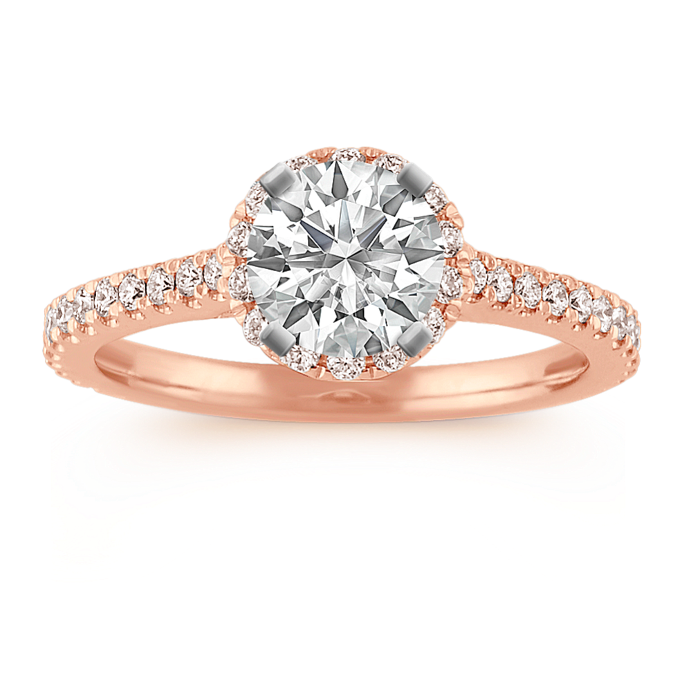 Ella Halo Engagement Ring for 0.75 ct Round