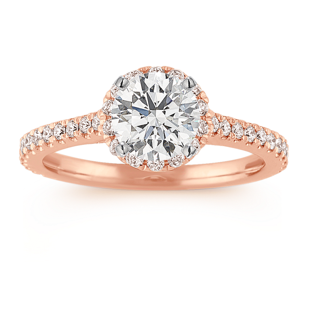 Ella Halo Engagement Ring for 0.75 ct Round
