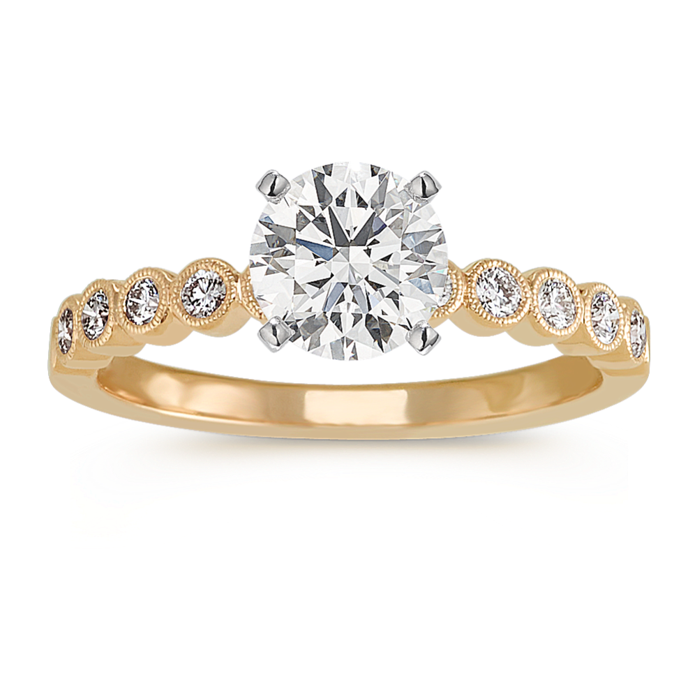 Vintage Diamond Engagement Ring with Bezel Setting