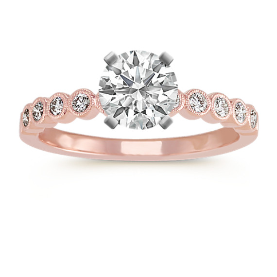 Vintage Diamond Engagement Ring in 14k Rose Gold