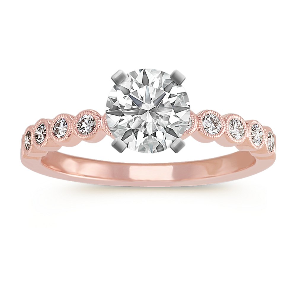 Vintage Diamond Engagement Ring in 14k Rose Gold