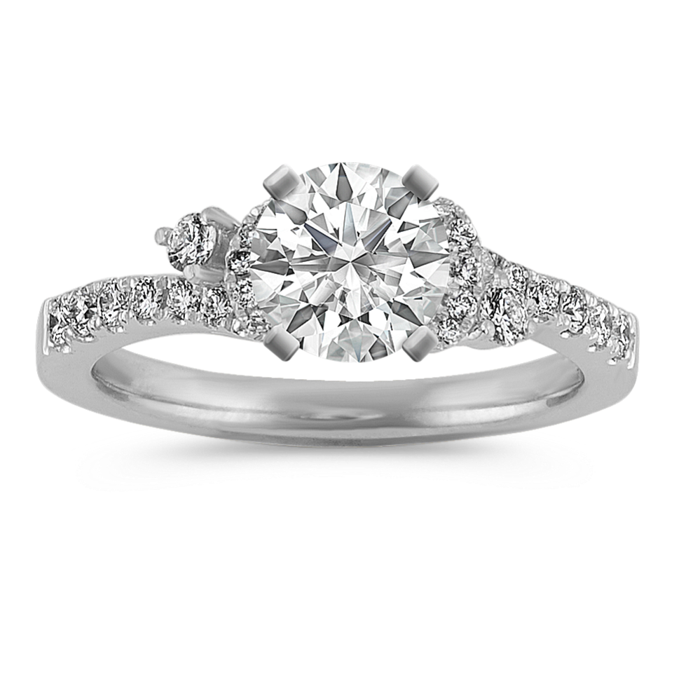 Cathedral Diamond Engagement Ring in Platinum
