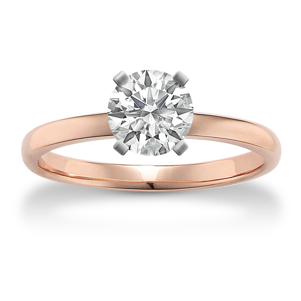 0.73 ct. Natural Diamond Engagement Ring in Rose Gold