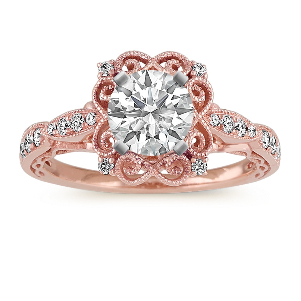 Vintage rose gold diamond ring on sale