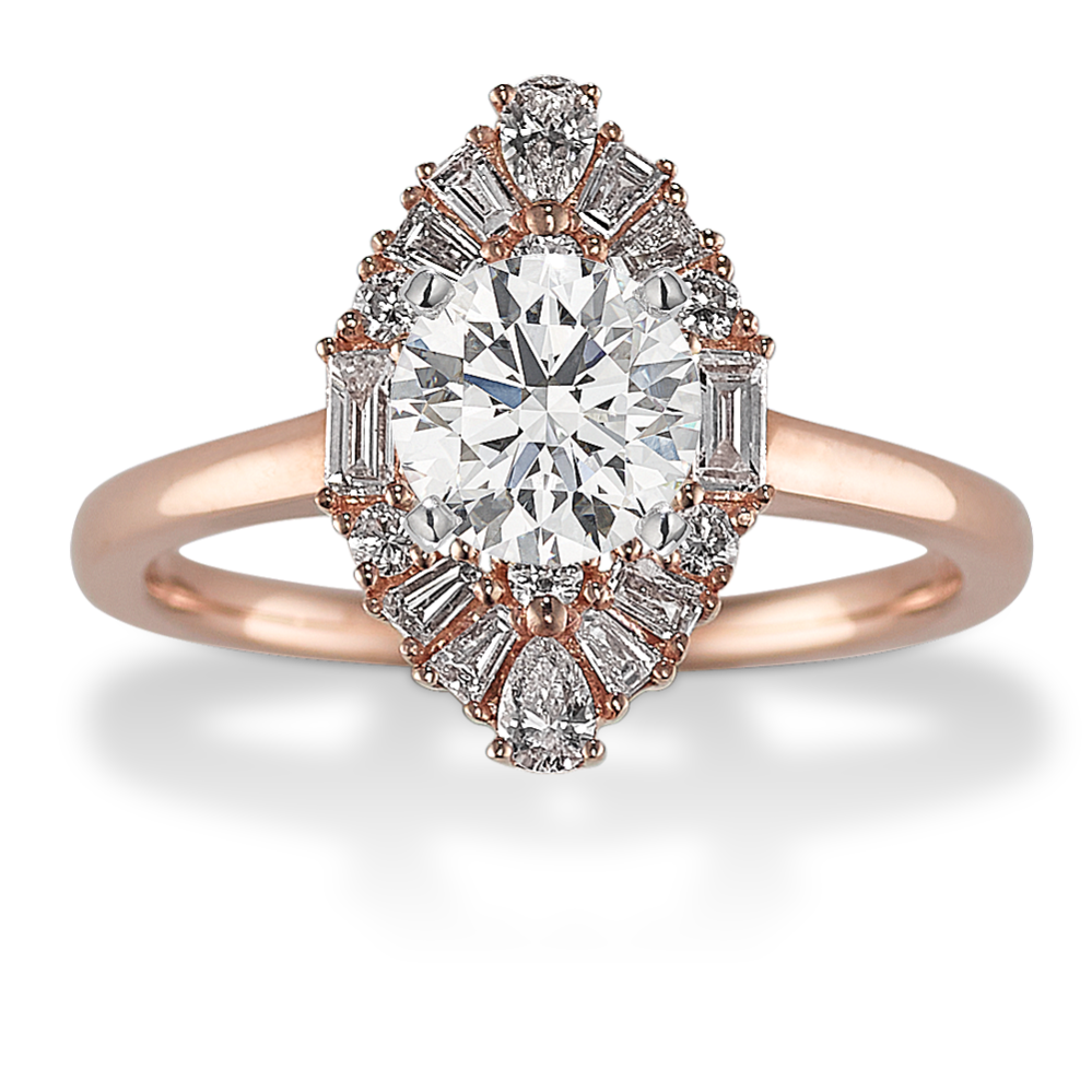 Diamond Classic Halo Engagement Ring in 14K Rose Gold Shane