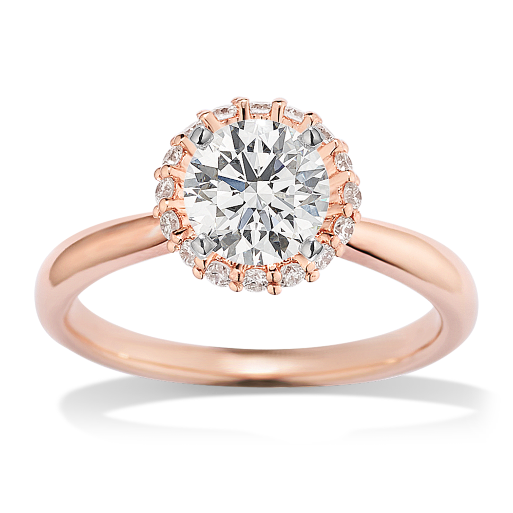 Starling Diamond Halo Engagement Ring