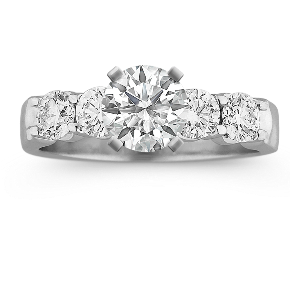 0.8 ct. Natural Diamond Engagement Ring in White Gold