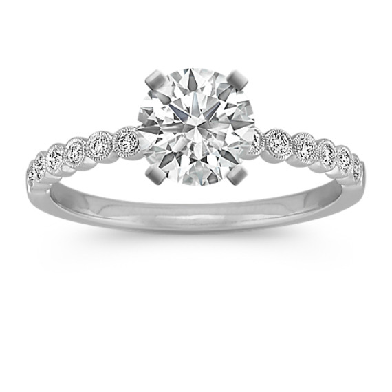 Vintage Bezel-Set Diamond Engagement Ring with Brilliant Round Diamond