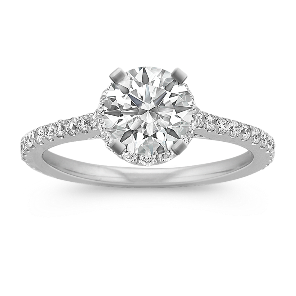 0.8 ct. Natural Diamond Engagement Ring in White Gold