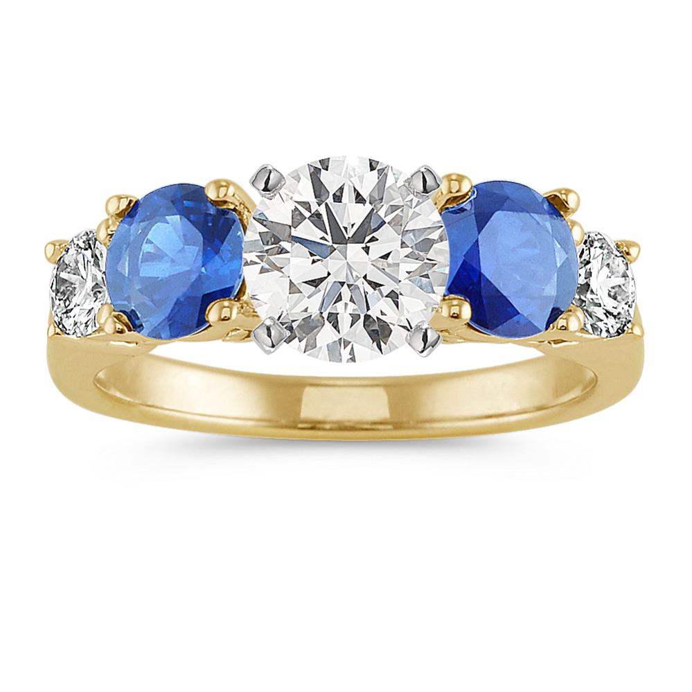 Hydrangea Kentucky Blue Sapphire Engagement Ring
