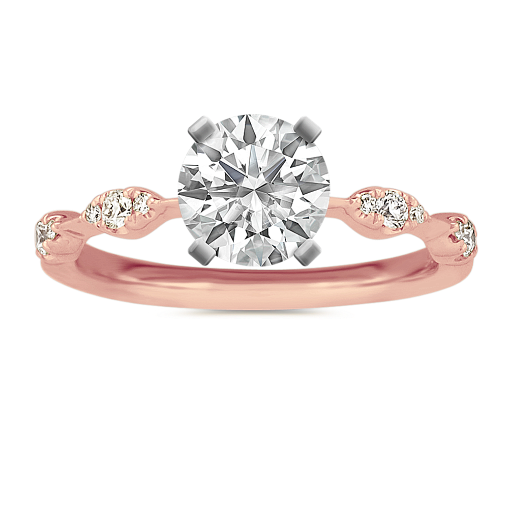 0.81 ct. Natural Diamond Engagement Ring in Rose Gold