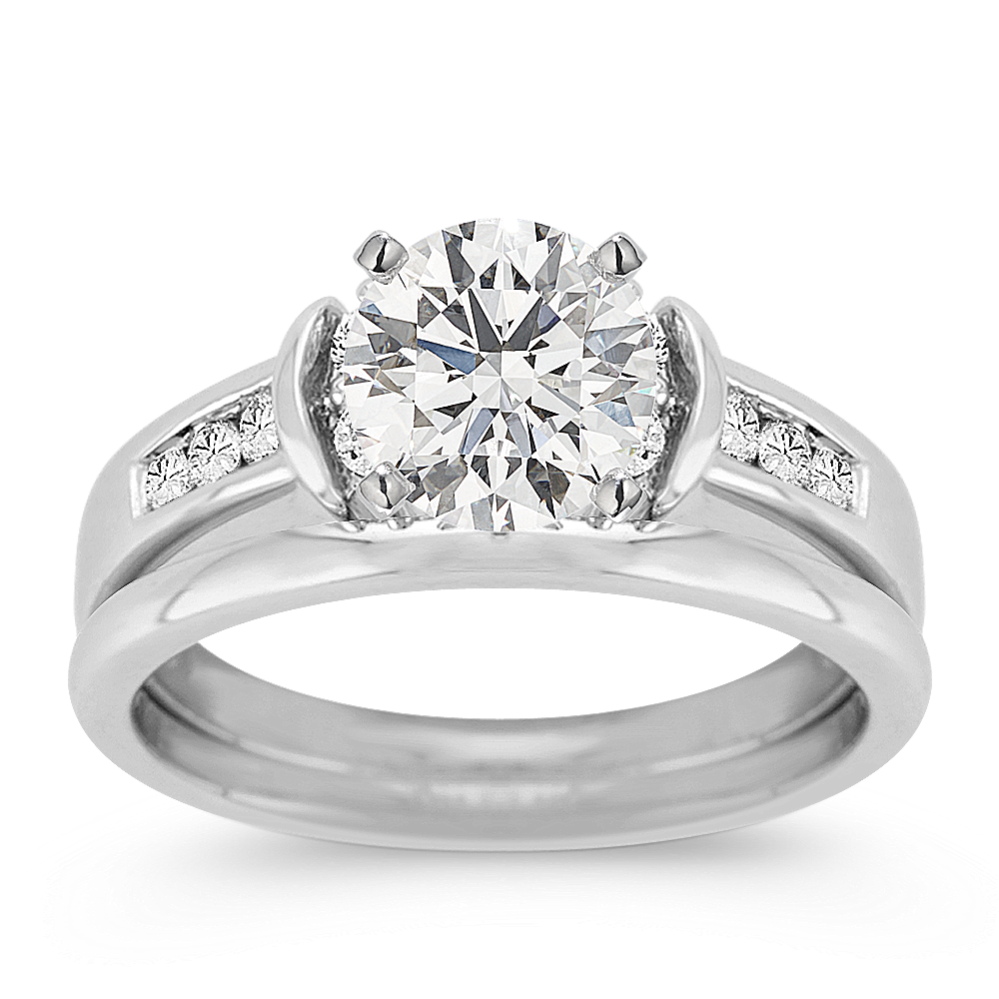 Diamond Wedding Set with Channel-Setting
