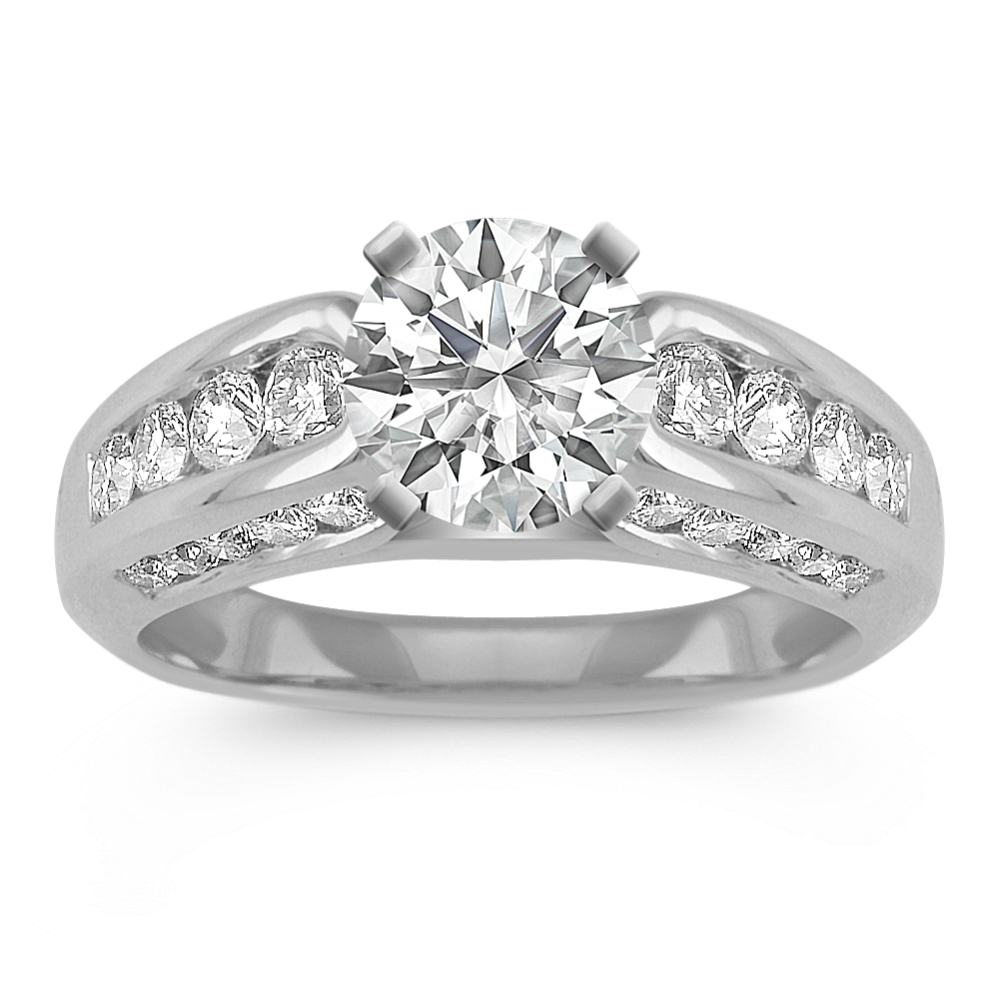 Channel-Set Round Diamond Engagement Ring
