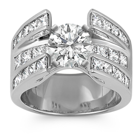 Princess Cut Diamond Engagement Ring with Channel-Setting