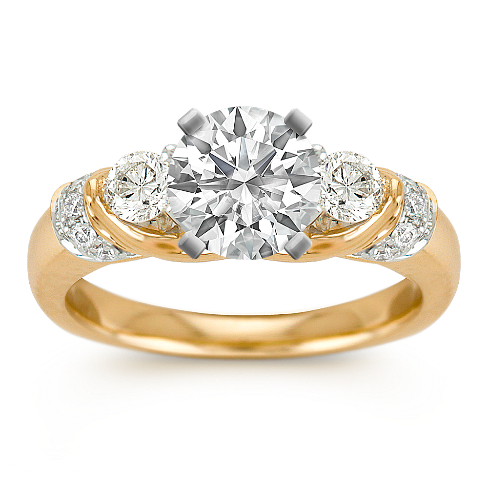 1/2 ct. Three Stone Diamond Engagement Ring