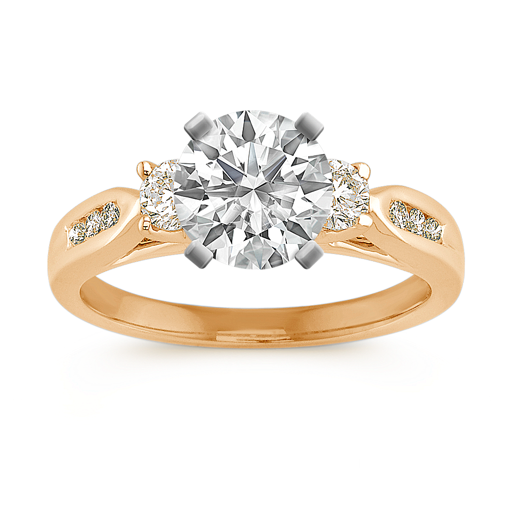 3/8 ct. Three Stone Diamond Engagement Ring