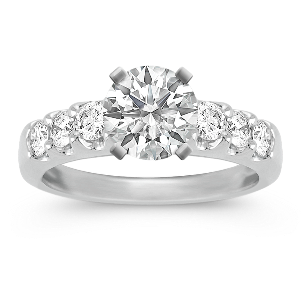 Seven-Stone 14K White Gold Engagement Ring