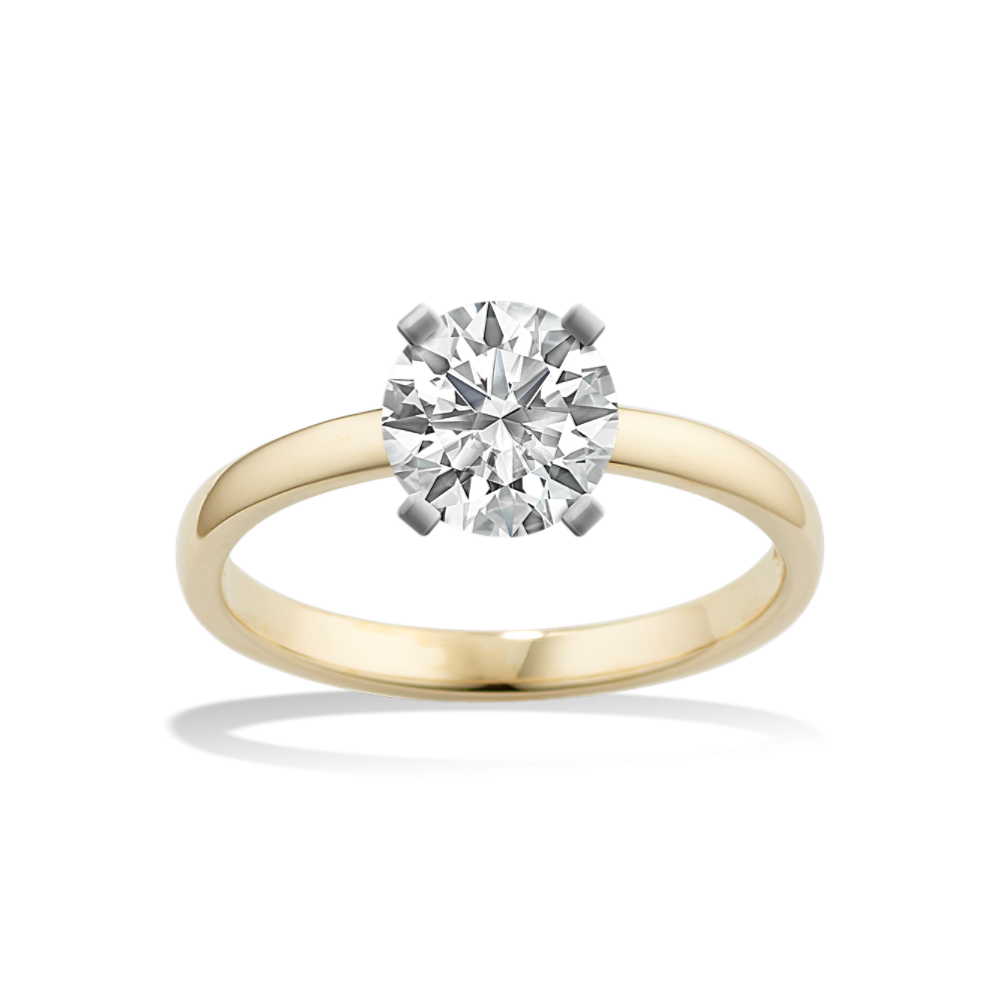 Timeless Solitaire Engagement Ring in 14k Yellow Gold