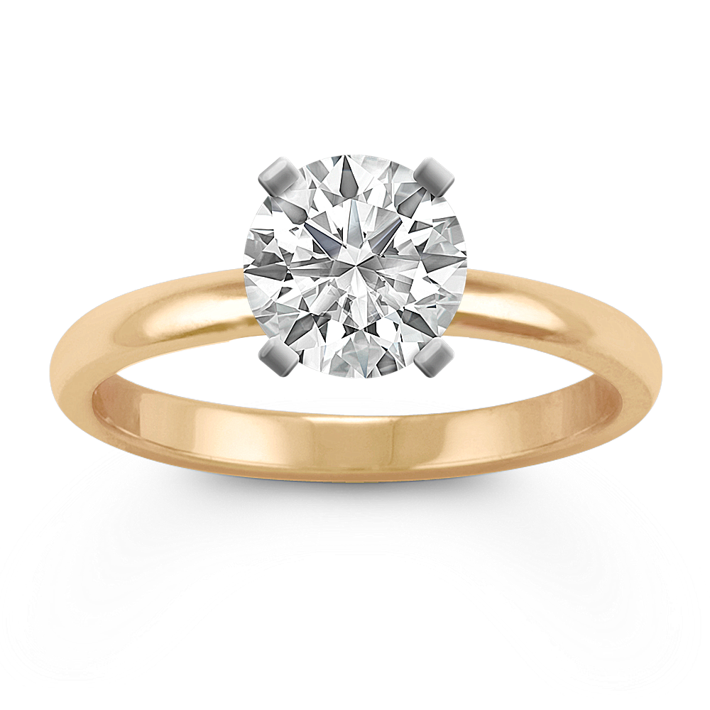 Classic Solitaire Engagement Ring in 14K Yellow Gold