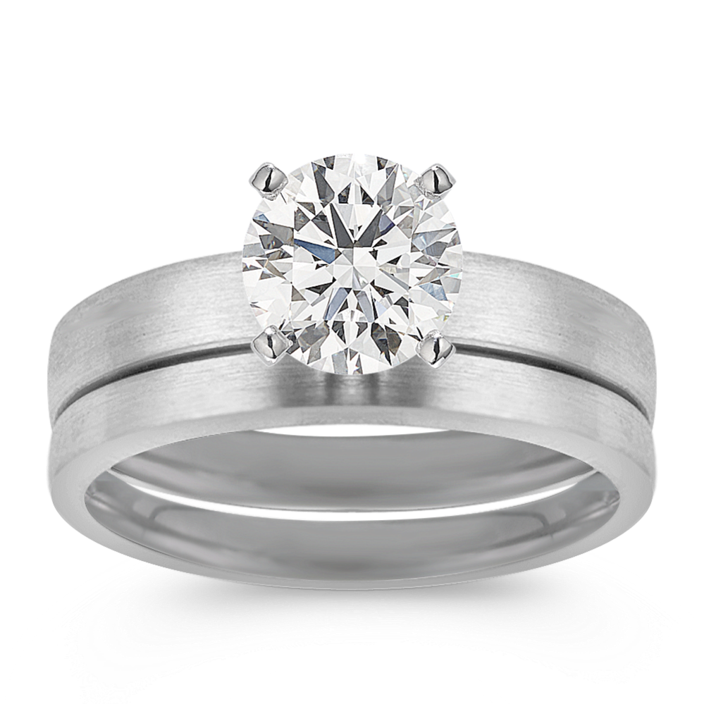 14k White Gold Wedding Set