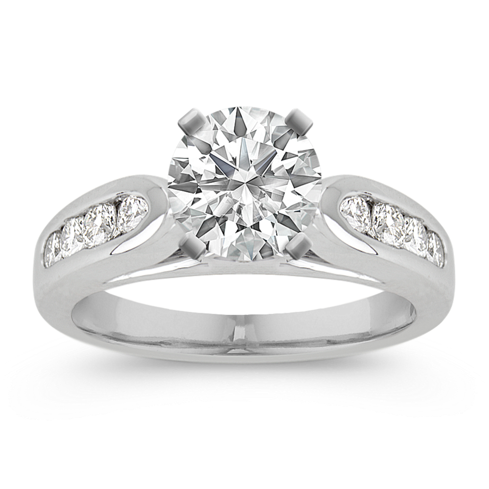 Channel Set Round Diamond Engagement Ring