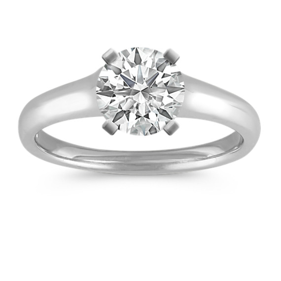 Cathedral Solitaire White Gold Engagement Ring