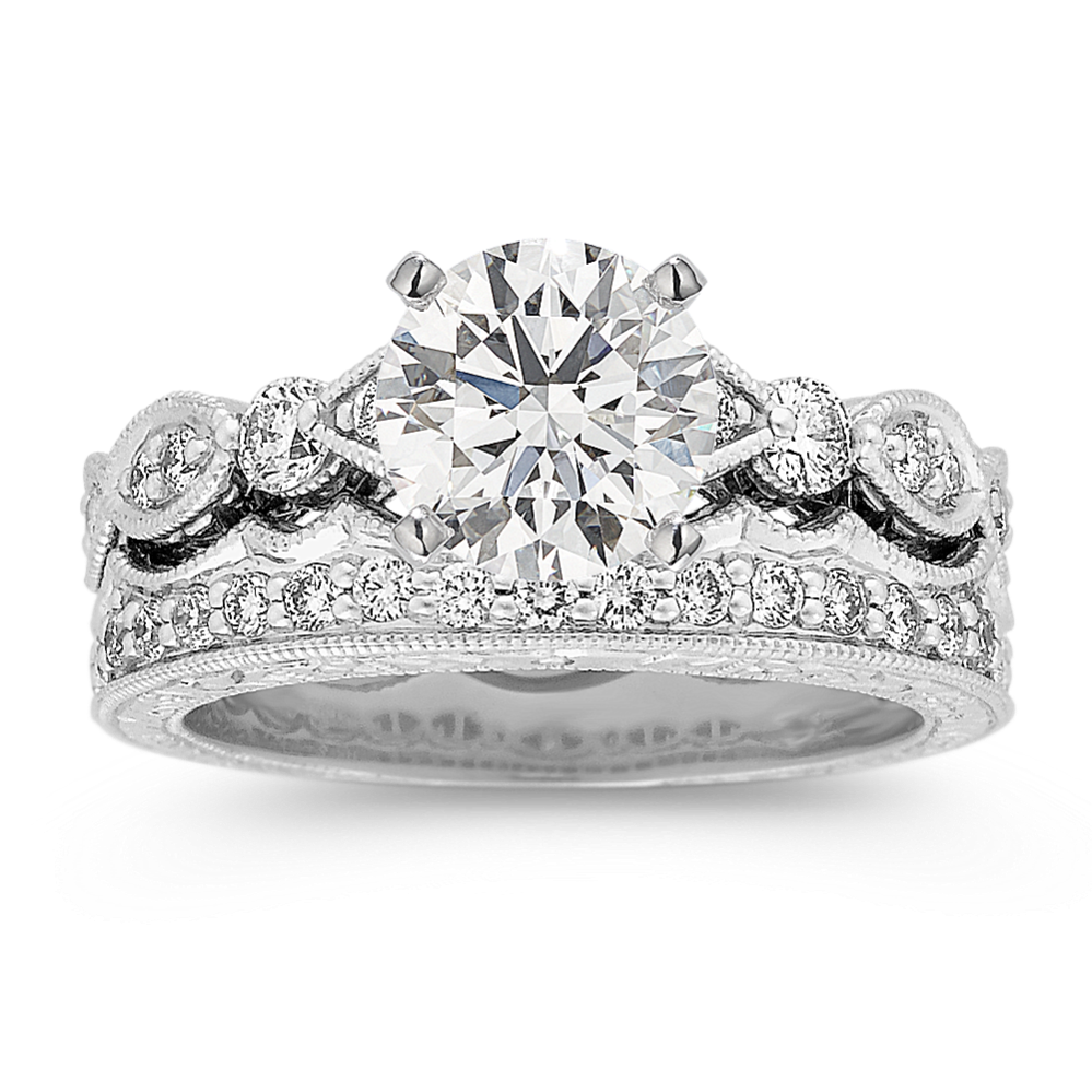 Round Diamond Wedding Set