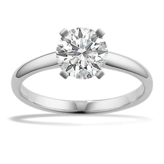 Cherish Solitaire Engagement Ring in 14k White Gold