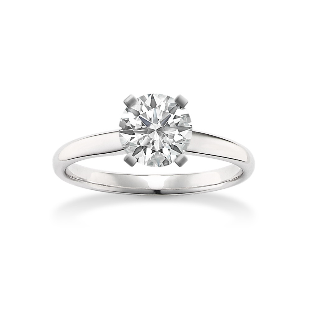 Luminary Solitaire Engagement Ring in 14k White Gold