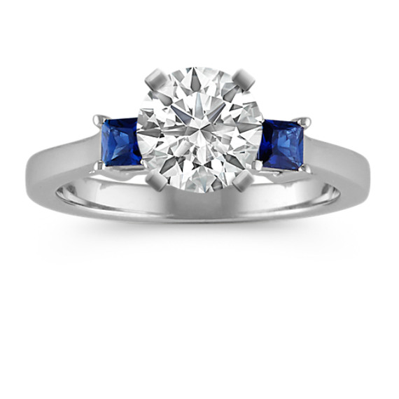 Three Stone Princess Cut Sapphire Engagement Ring Shane Co
