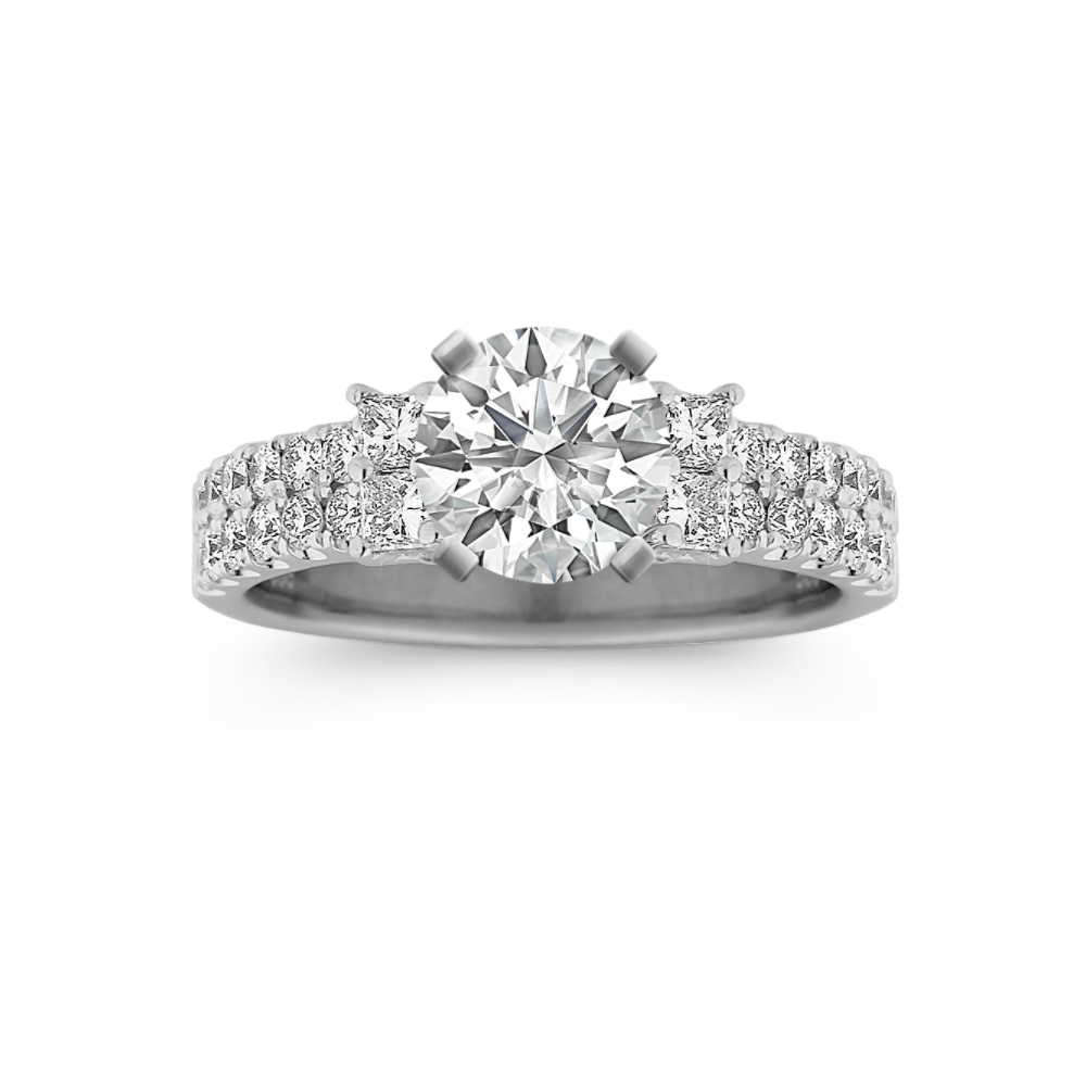 Princess Cut and Natural Diamond Engagement Ring