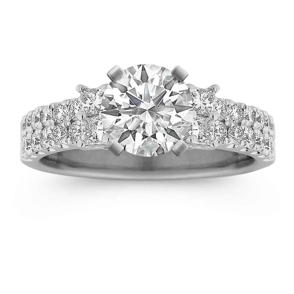Princess Cut and Diamond Engagement Ring