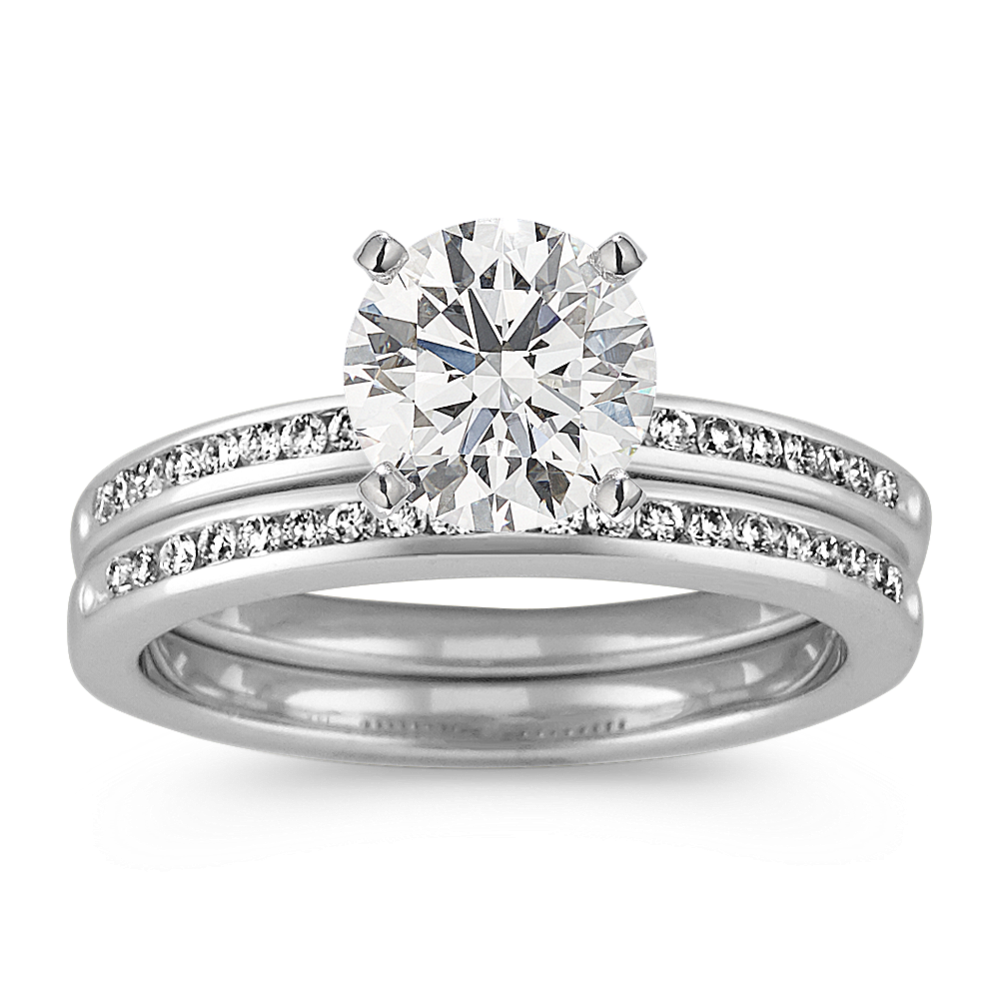 Diamond Wedding Set with Channel-Setting