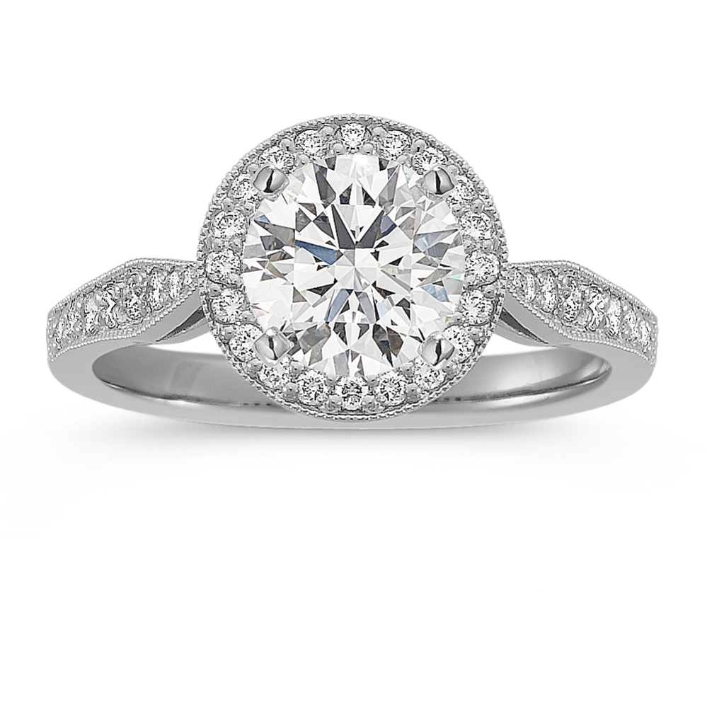 Round Halo Diamond Engagement Ring