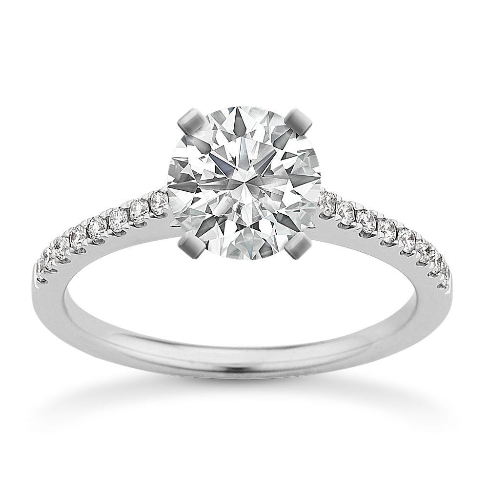 Melody Pave Cathedral Engagement Ring