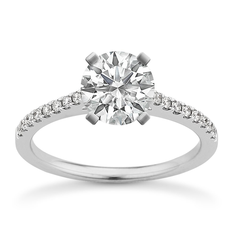 Melody Pave Cathedral Engagement Ring