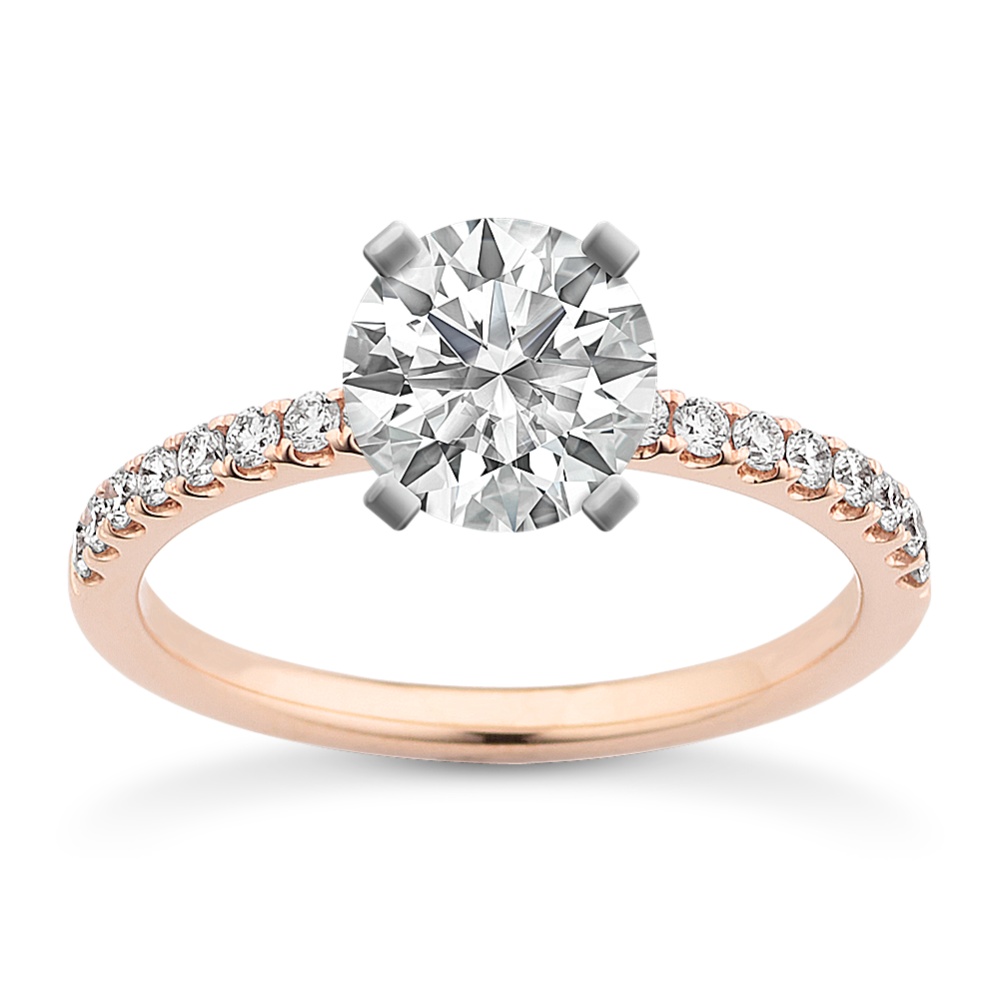 0.9 ct. Natural Diamond Engagement Ring in Rose Gold